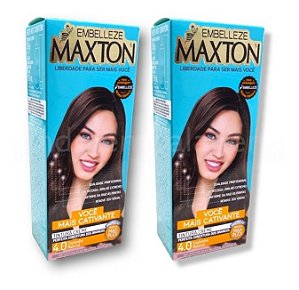 Kit Maxton 4.0 Castanho Natural Embelleze Tintura Creme (2 unidades)