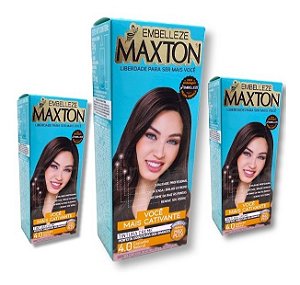 Kit Maxton 4.0 Castanho Natural Embelleze Tintura Creme (3 unidades)