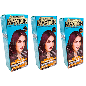 Kit Maxton 5.26 Marsala Escuro Embelleze Tintura Creme (3 unidades)