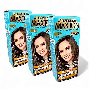 Kit Maxton 6.1 Louro Cinza Escuro Embelleze Tintura Creme (3 unidades