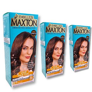 Kit Maxton 6.7 Chocolate Embelleze Tintura Creme (3 unidades)