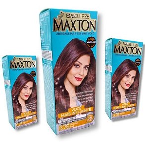 Kit Maxton 6.76 Chocolate Rosé Embelleze Tintura Creme (3 unidades)