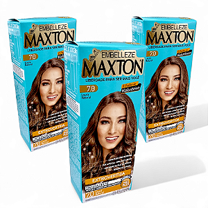 Kit Maxton 7.0 Louro Natural Embelleze Tintura Creme (3 unidades)