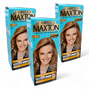 Kit Maxton 8.0 Louro Claro Embelleze Tintura Creme (3 unidades)