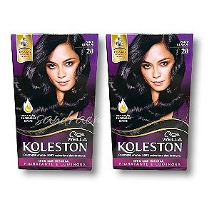 Kit Koleston Coloração Permanente Cor 28 Preto Azulado  (2 Unidades)