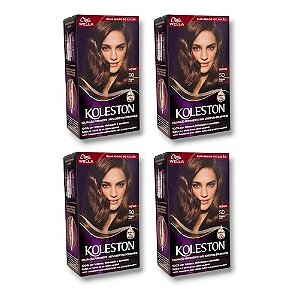 Kit Koleston Coloração Permanente Cor 50 Castanho Claro (4 Unidades)