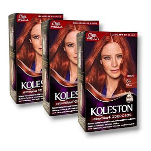 Kit Koleston Coloração Permanente Cor 64 Ruivo Acobreado  (3 Unidades)