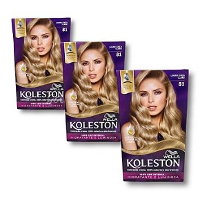 Kit Koleston Coloração Permanente Cor 81 Louro Cinza Claro  (3 Unidades)