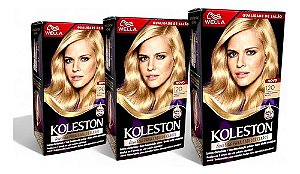 Tinta P/ Cabelo Koleston 120 Louro Claríssimo Natural - 3 Unidades