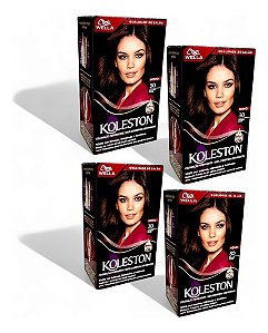 Tinta Para Cabelo Koleston Cor 30 Castanho Escuro - 4unid