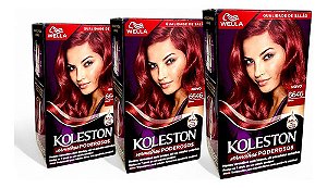 Tinta Para Cabelo Koleston Cor 6646 Cereja - 3 Unidades