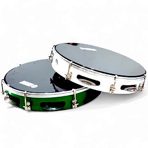 Pandeiro Profissional 10” Phx Abs Music Instrumentos (Kit c/ 2 Unidades Branco e Verde)