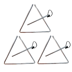 Triangulo Cromado 25cm X 08mm Phx Instrumentos Profissional (Kit c/ 3 unidades)