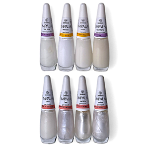 Esmalte Impala Manicure Melhores Tons De Branco - 8 Unidades