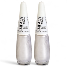 Impala Manicure Esmalte Branco Perolado Sonho Kit c/2 Unidades