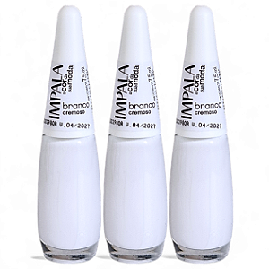 Impala Manicure Mais Vendido Esmalte Branco 3 Unidades