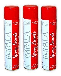 Spray Secante De Esmalte De Unhas Impala 400 Ml Kit c/ 3 Unidades - Secagem Rápida - Brilho Intenso