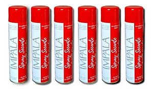 Spray Secante De Esmalte De Unhas Impala 400 Ml Kit c/ 6 Unidades - Secagem Rápida - Brilho Intenso