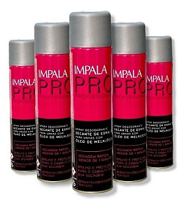 Spray Secante De Esmalte Impala Com Óleo De Melaleuca 400ml - Kit c/ 5 unidades -  Secagem Rápida - Combate Fungos e Bac