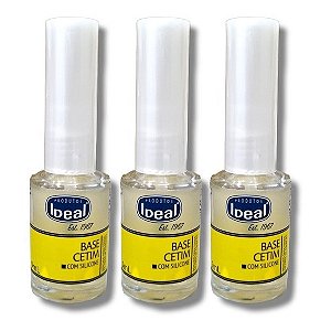 Ideal Base Cetim Com Silicone Para Unhas 9ml (Kit c/ 3 Unidades)