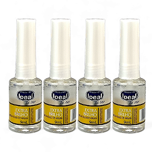 Ideal Base P/ Unhas Extra Brilho Argan 9ml Secagem Rápida Kit c/ 4 Unidades