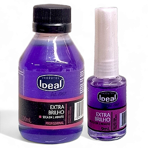 Ideal Extra Brilho Roxinho Esmalte 9ml Secagem Rapida + Refil 100ml