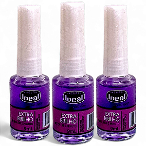 Ideal Extra Brilho Roxinho Secagem Rápida 9ml Kit c/3 Unidades