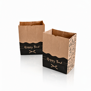 Kit 100 Sacos Kraft 24x30x14cm para Delivery - Happy Food