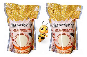 Cera Egípcia Depilatória Chocolate Branco Facial E Corporal - Kit c/ 2 Unidades Antiaderente Não Gruda Na Pele
