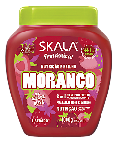Creme de Tratamento Skala Morango 1000g: Nutrição e Brilho para Cabelos Secos - Linha Frutástica