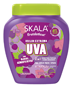 Creme de Tratamento Skala Uva 1000g: Hidratação e Fortalecimento para Cabelos Fracos e Opacos - Linha Frutástica