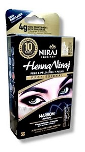 Henna Niraj Designer Sobrancelhas Marrom para Pele e Pelos - Kit Completo de 4g + 20ml para Definição e Fixação