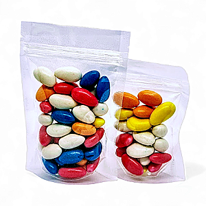 Kit 100 Sacos Stand Up Pouch Transparente Zíper 350 ml (12x19 cm) - Ideal para Alimentos
