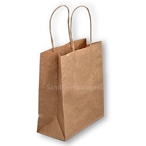 Kit com 200 Sacolas Kraft Pequenas Mini 15x17x7 para Delivery e Lojas