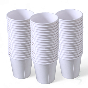480 Copos de Papel Branco 100ml para Chá e Café - Biodegradáveis e Ecológicos