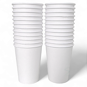 Copos de Papel Branco Descartável 200 ml Biodegradável Ecológicos - Kit c/ 200 unid - Para Bebidas Quentes ou Geladas