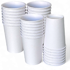 Copos de Papel Branco Descartável 200 ml Biodegradável Ecológicos - Kit c/ 300 unid - Para Bebidas Quentes ou Geladas
