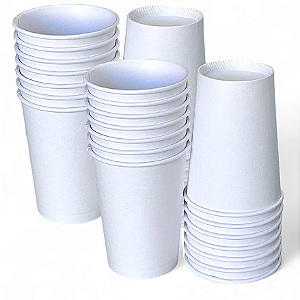 Copos de Papel Branco Descartável 200 ml Biodegradável Ecológicos - Kit c/ 600 unid - Para Bebidas Quentes ou Geladas