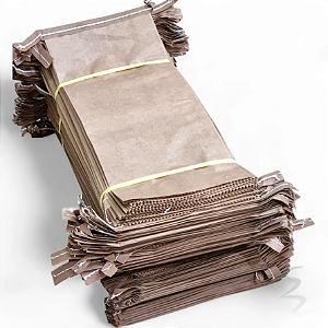 Kit com 25 Embalagens para Carvão 8 Kg - Sacos Kraft Multifolhados Reforçados sem Impressão