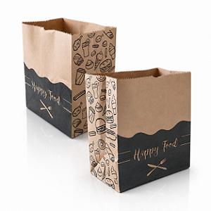 Kit 250 Sacos Kraft 30x31x19cm para Delivery - Happy Food