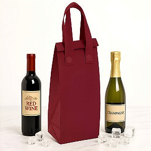 Kit 12x Sacola Delivery Bebidas Térmica Retornável - Sacolas Premium para transporte de Vinhos E Espumantes