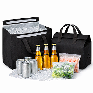 Kit 5 Sacolas Térmicas Delivery 15,5L com Velcro 29x28x19cm