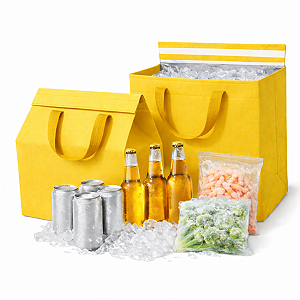 Kit 10 Sacola Térmica Média 15,5L (29x28x19cm) Delivery Impermeável C/ Fita Abre e Fecha Embalagens Delivery