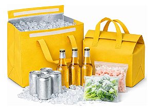 Kit 30 Sacola Térmica Média 15,5L (29x28x19cm) Delivery Impermeável c/Velcro Embalagem Térmica Mantém Temperatura