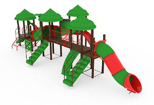 Playground Colorido de Madeira Plástica - cód.: B1356 - Faixa etária de até  12 anos