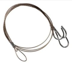 CABO DE ACO PRETO 3 GANCHOS PEQUENO 40 CM