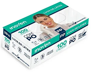 Luva De Látex Branca Com Pó Inoven 100 un