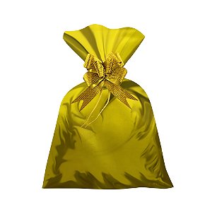 Saco para Presente Metalizado Ouro Liso pacote com 50 unidades