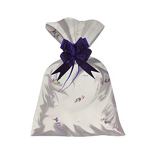 Saco Decorado Transparente 30x44cm Cor do Amor pacote com 50 Unidades