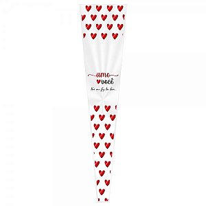 Botão Cone 12x3x50cm Amo Você pacote com 100 unidades